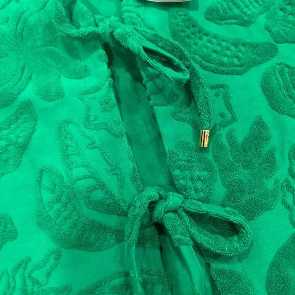 FARM Rio River Nature Terry Tie-Front Top Medium NWT Green Med M Anthropologie - Picture 4 of 13